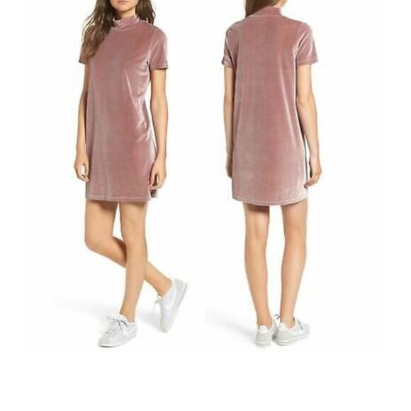 Madewell Dresses & Skirts - Madewell Women’s Velvet Mockneck Mini Shift Dress Frosty Mauve Small